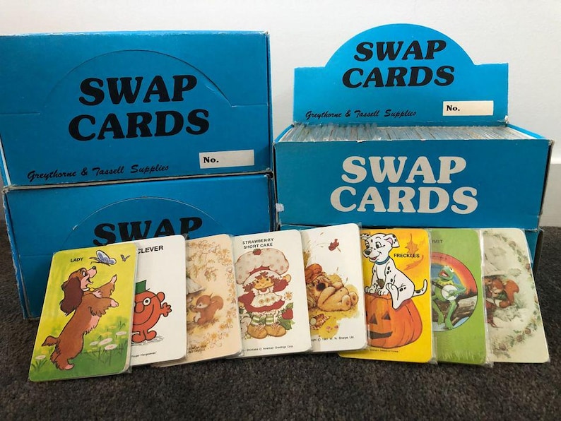 Vintage Genuine 1970s Australian Strawberry Shortcake Girl Friends Cartoon Swap Cards Set Lot afbeelding 5
