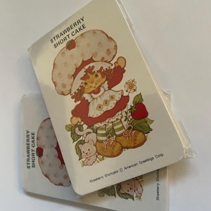 Vintage Genuine 1970s Australian Strawberry Shortcake Girl Friends Cartoon Swap Cards Set Lot afbeelding 4