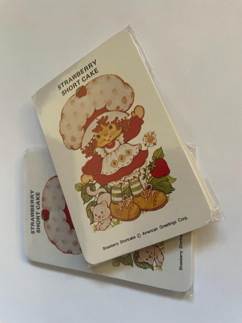 Vintage Genuine 1970s Australian Strawberry Shortcake Girl Friends Cartoon Swap Cards Set Lot afbeelding 4
