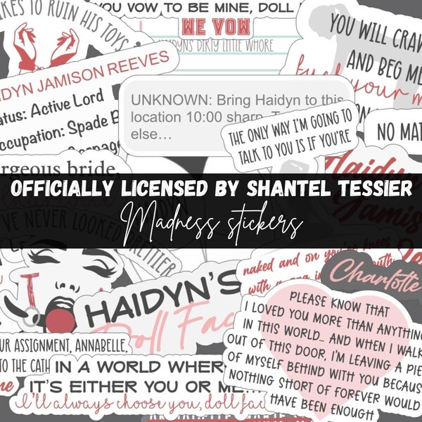 Madness stickers | OFFICIALLY LICENSED | Shantel Tessier | booktok