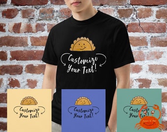 Personalized Unisex Pierogi T-Shirt, Customize Pierogi Tee Shirt, Adult Cartoon Graphic Uni-Sex Top