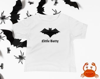 Baby Jersey Kurzärmeliges Halloween Fledermaus T-Shirt, Süßes Halloween Little Batty Baby T-Shirt, Lustige Fledermaus Baby T-Shirt