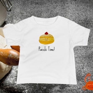Baby Jersey Short Sleeve Paczki Polish Donut Tee, Cute and Fun Paczki Polish Donut Baby T-Shirt