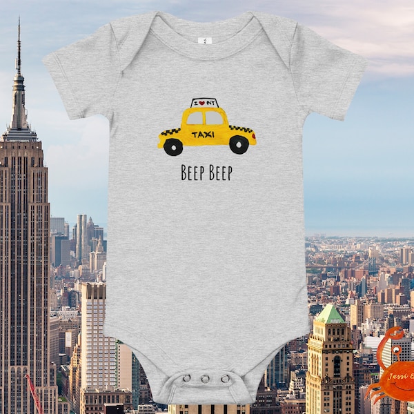 Baby One Piece Taxi Onesie, Baby Bodysuit Cab, Baby City Clothes