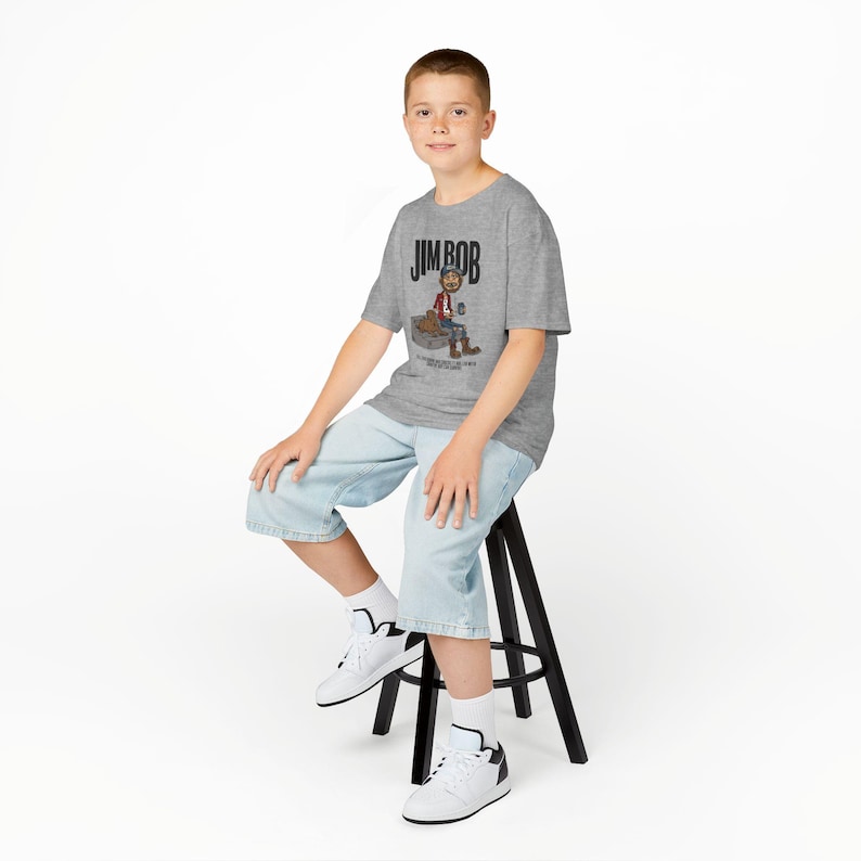 Jim Bob Kids Tee, Country Tee for Kids, Fun Graphic T-Shirt, Casual Kids Wear, Birthday Gift Idea, Playful Cartoon Design, Fan Wear image 6