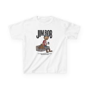 Jim Bob Kids Tee, Country Tee for Kids, Fun Graphic T-Shirt, Casual Kids Wear, Birthday Gift Idea, Playful Cartoon Design, Fan Wear image 2