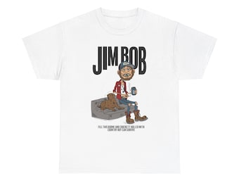 Jim Bob Vibe Unisex Heavy Cotton Tee, Funny T-Shirt, Casual Wear, Gift for Him, Graphic Tee, Festival Outfit