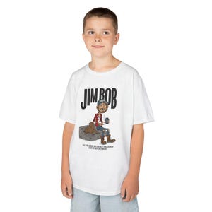 Jim Bob Kids Tee, Country Tee for Kids, Fun Graphic T-Shirt, Casual Kids Wear, Birthday Gift Idea, Playful Cartoon Design, Fan Wear image 1