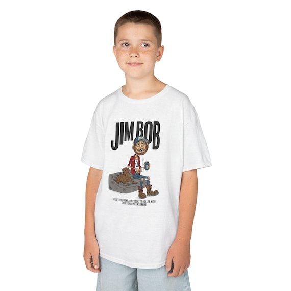 Jim Bob Kids Tee, Country Tee for Kids, Fun Graphic T-Shirt, Casual Kids Wear, Birthday Gift Idea, Playful Cartoon Design, Fan Wear