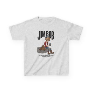 Jim Bob Kids Tee, Country Tee for Kids, Fun Graphic T-Shirt, Casual Kids Wear, Birthday Gift Idea, Playful Cartoon Design, Fan Wear image 3