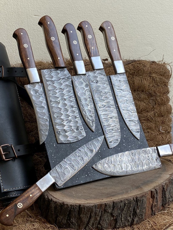 7pc Japanese Damascus Steel Knife Set