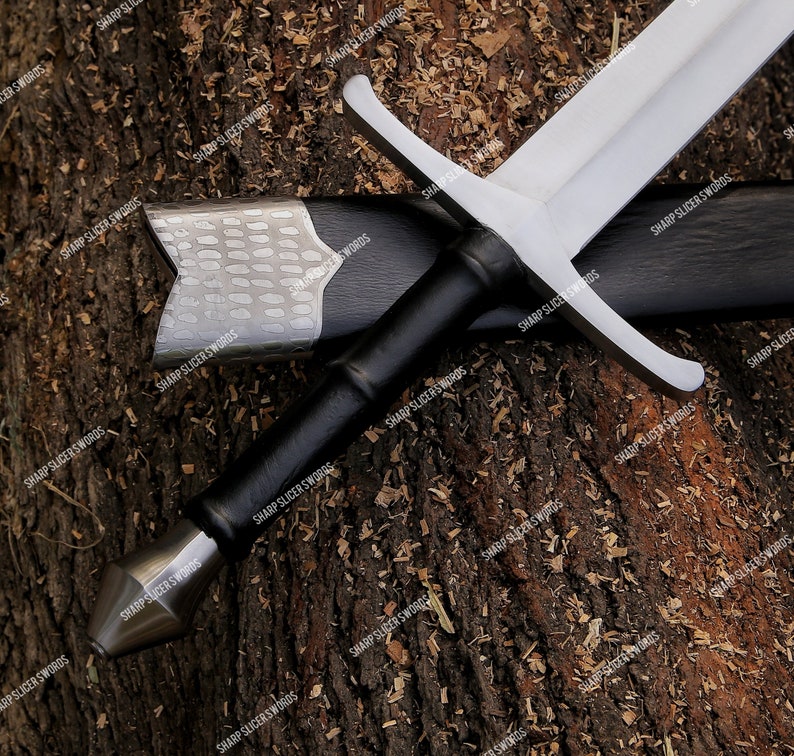 Hand D2 Steel Long Sword With Leather Scabbard Etsy