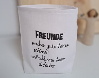 Lichttüte, Lichterbeutel, Stoffwindlicht mit Spruch, Freundschaft, Freunde, Geschenkidee , Abschiedsgeschenk, Umzug, shabby