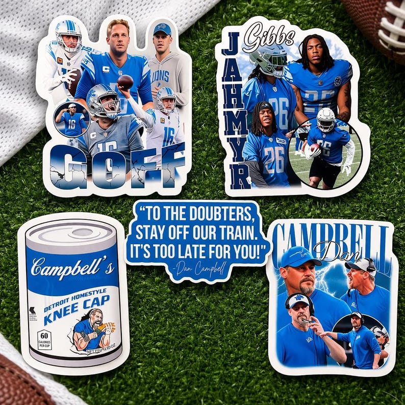 Detroit Lions Sticker Pack (waterproof Vinyl) - Etsy
