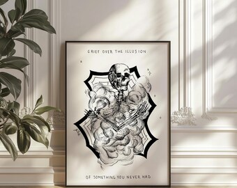 Grief Over the Illusion Art Print - Symbolic and Gothic