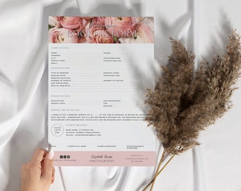 Client Booking Form / Photography Contract / Wedding Photography Booking Form / Printable Canva Template / Sign up form / Photographer Forms
