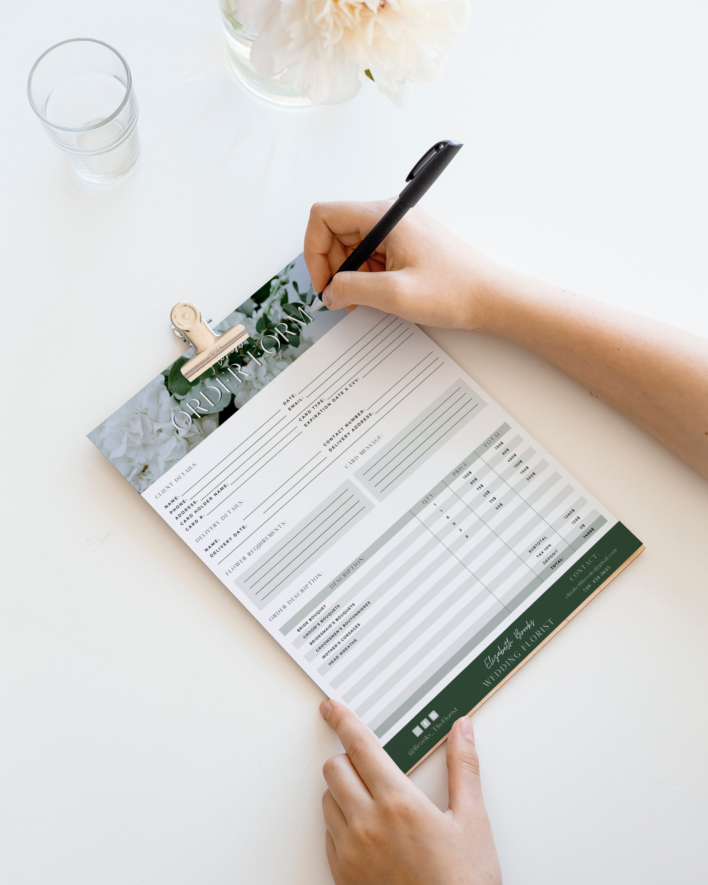 Florist Order Form Template, Canva Order Forms for Florist, Editable ...