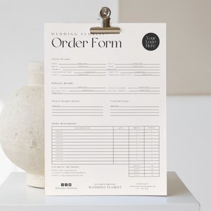 Florist Order Form Template / Canva Order Forms for Florist / Editable Invoice / Florist Consultation form / Canva Order Forms for Florist
