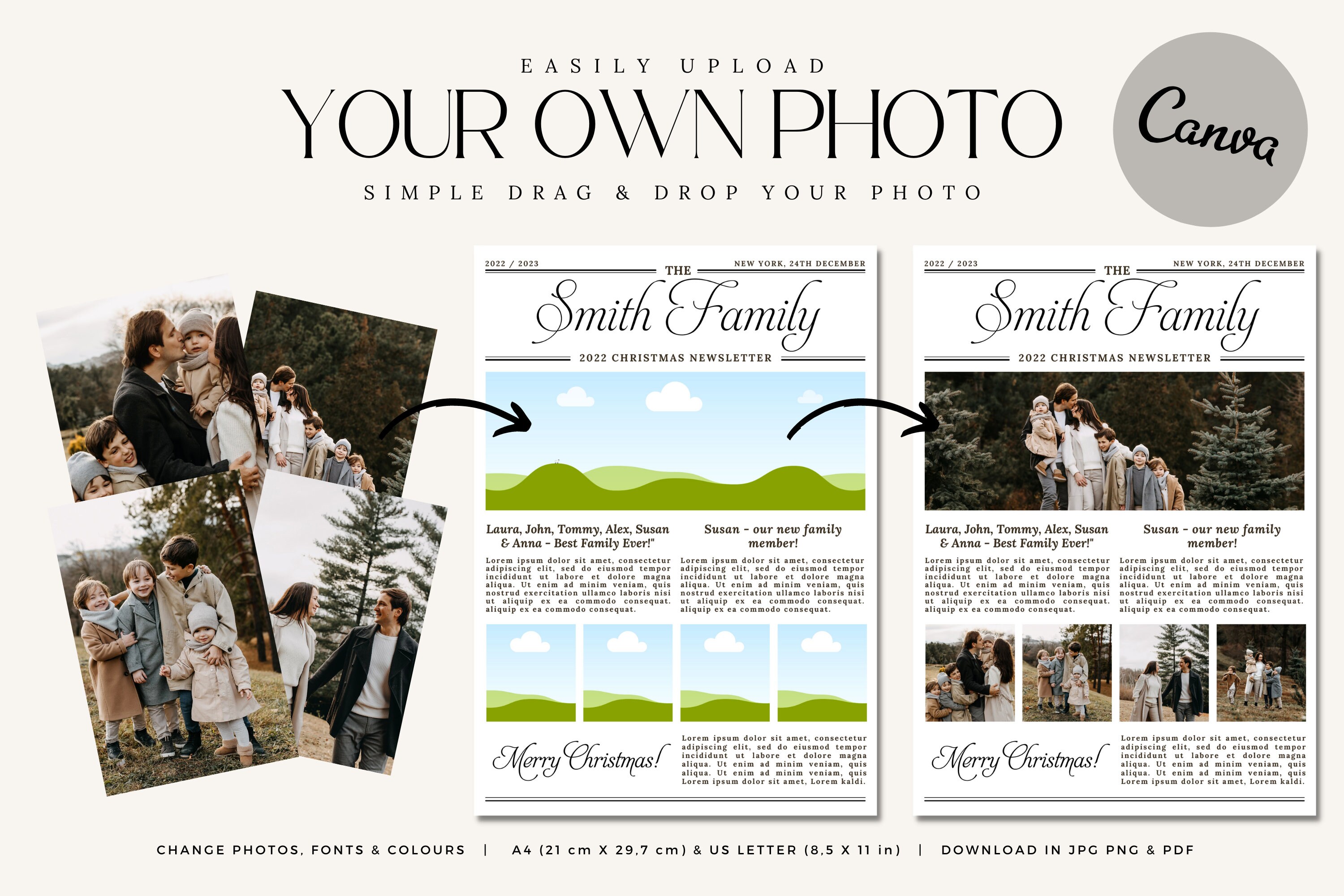 Family Year in Review Bundle / Canva Templates / Christmas Newsletter ...