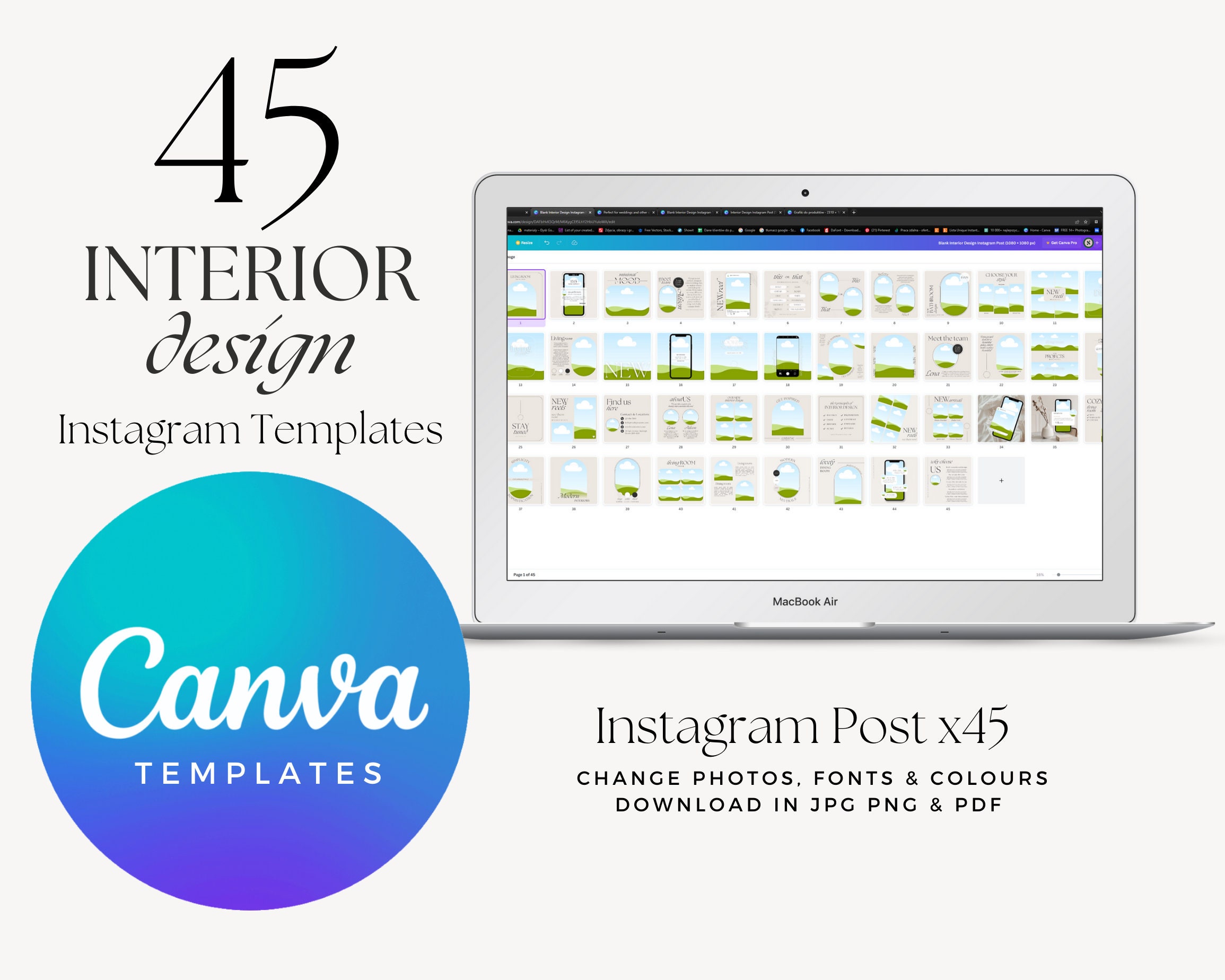 Interior Design Instagram Posts Canva Templates for Architect Instagram ...