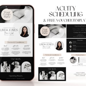Booking Site Template / Acuity Scheduling Template / DIY Aacuity Site Canva Template / Online Booking Website / Lash Brow Tech Appointments
