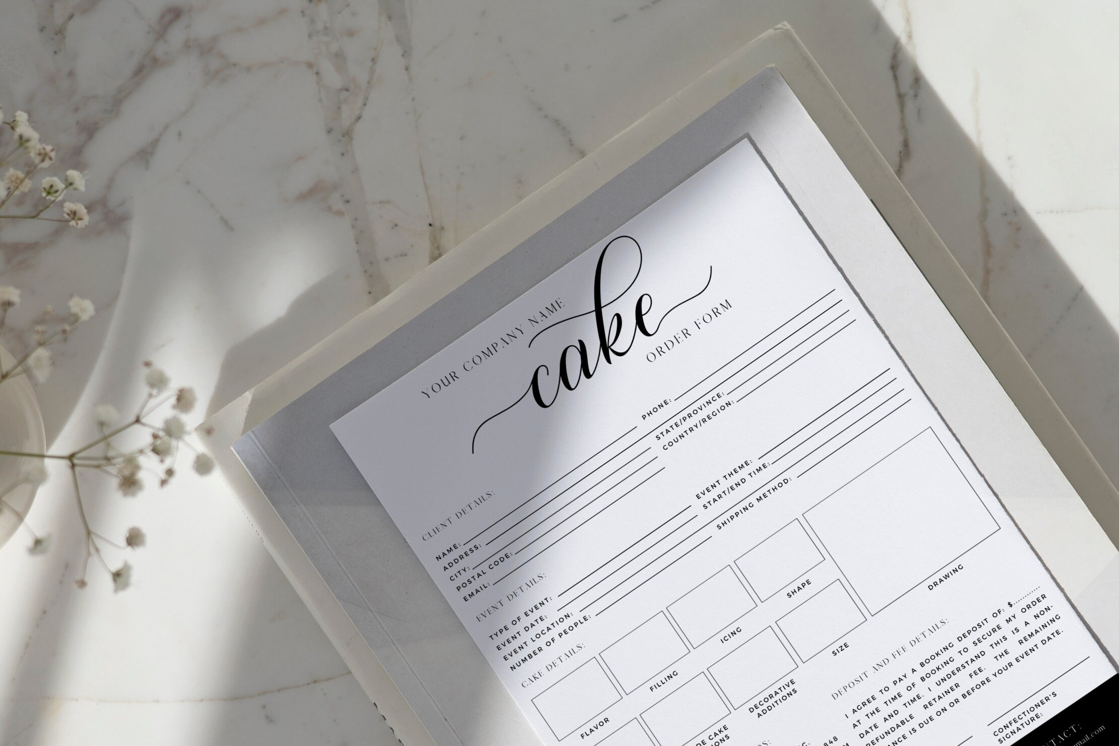 Cake Order Form / Bakery Order Canva Template / Confectioner Cookie ...