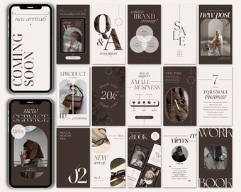 Instagram Templates / Canva Templates Bundle für kleine Unternehmen / Aesthetischer Instagram Post & Story / Moderner und Minimalistischer Inhalt