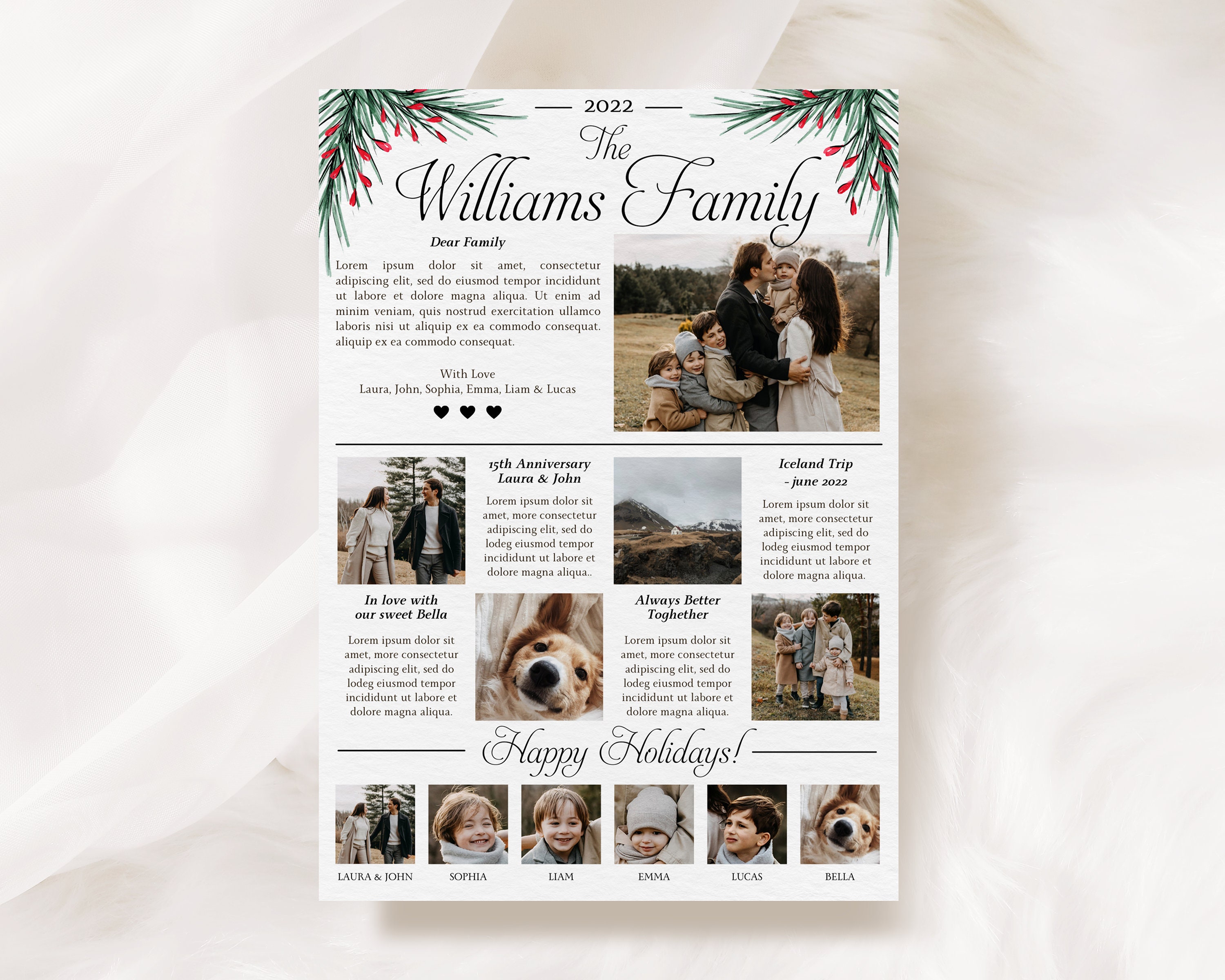 Family Year in Review Bundle / Canva Templates / Christmas Newsletter ...