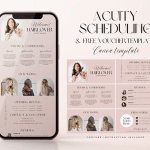 Booking Site Template / Acuity Scheduling Template / Hairdresser Acuity Canva Template / Pink Booking Website / Online Appointments Template
