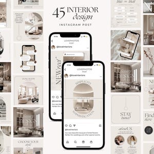 Interior Design Instagram Posts Canva Templates for Architect Instagram Post Bundle for Interior Stylist Designer Social Media Post