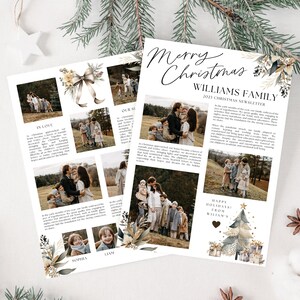 May include: A Christmas newsletter from the Williams family featuring photos of the family and their children. The newsletter includes a message about their year and a festive greeting.