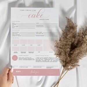Kuchen Bestellformular / Pink Bakery Bestellformular / Konditor Cookie Bestellformular / Editierbare Bäckereiformulare / Printable Canva Template / Wholsale Form
