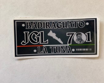 JGL |Joaquín "El Chapo Guzmán| |Black| License Plate Vinyl Sticker