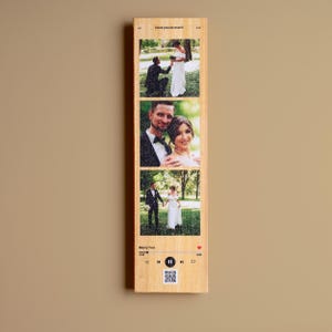 Custom Wooden Photo Song Plaque, Personalized Anniversary Gift