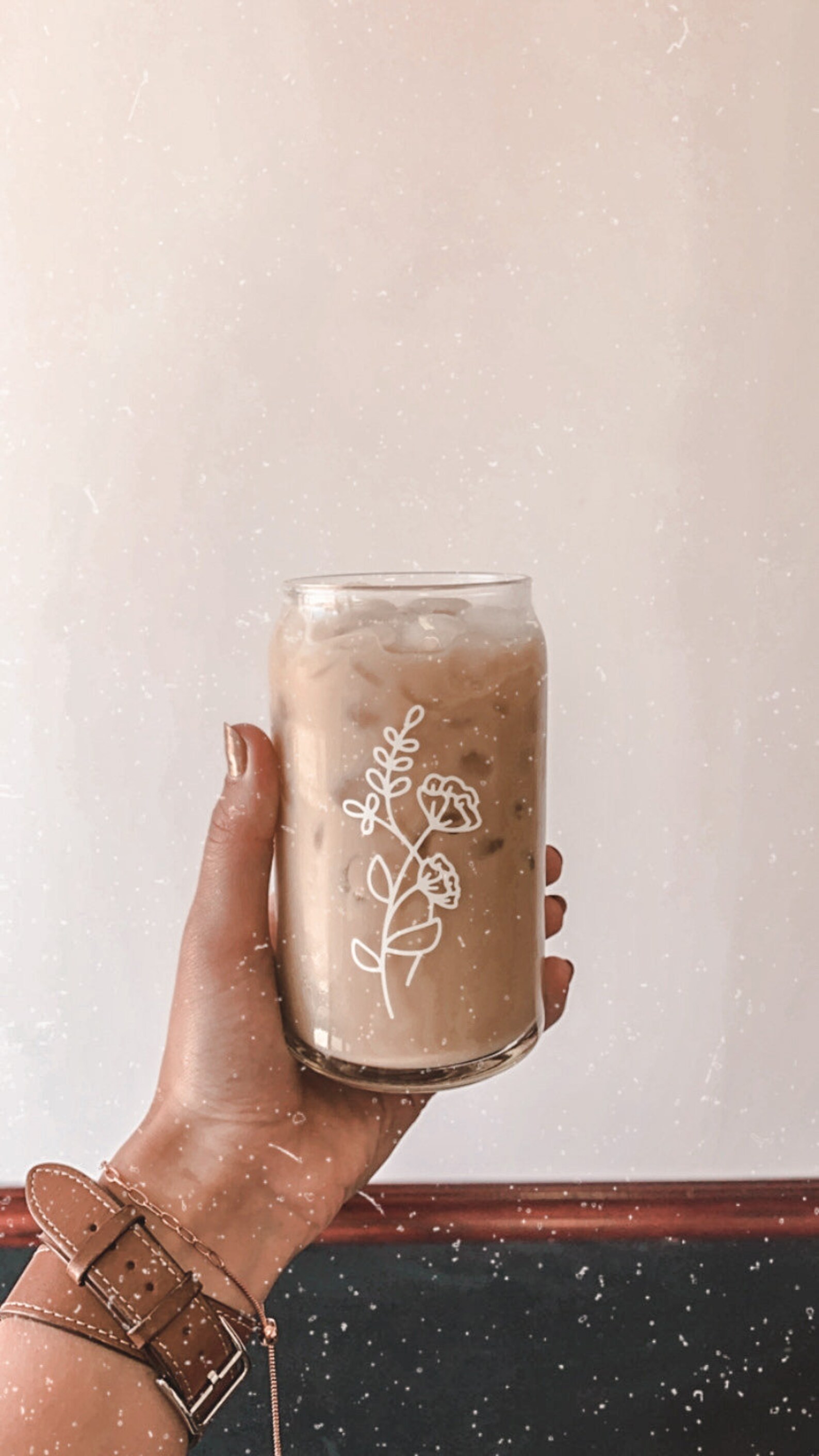 Iced Kaffee 16oz Glas Kaffeetasse Etsy