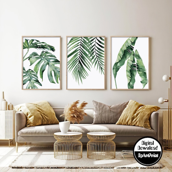Prints Printable Palm Leaves Posters Botanical Print Set Of 3 Prints