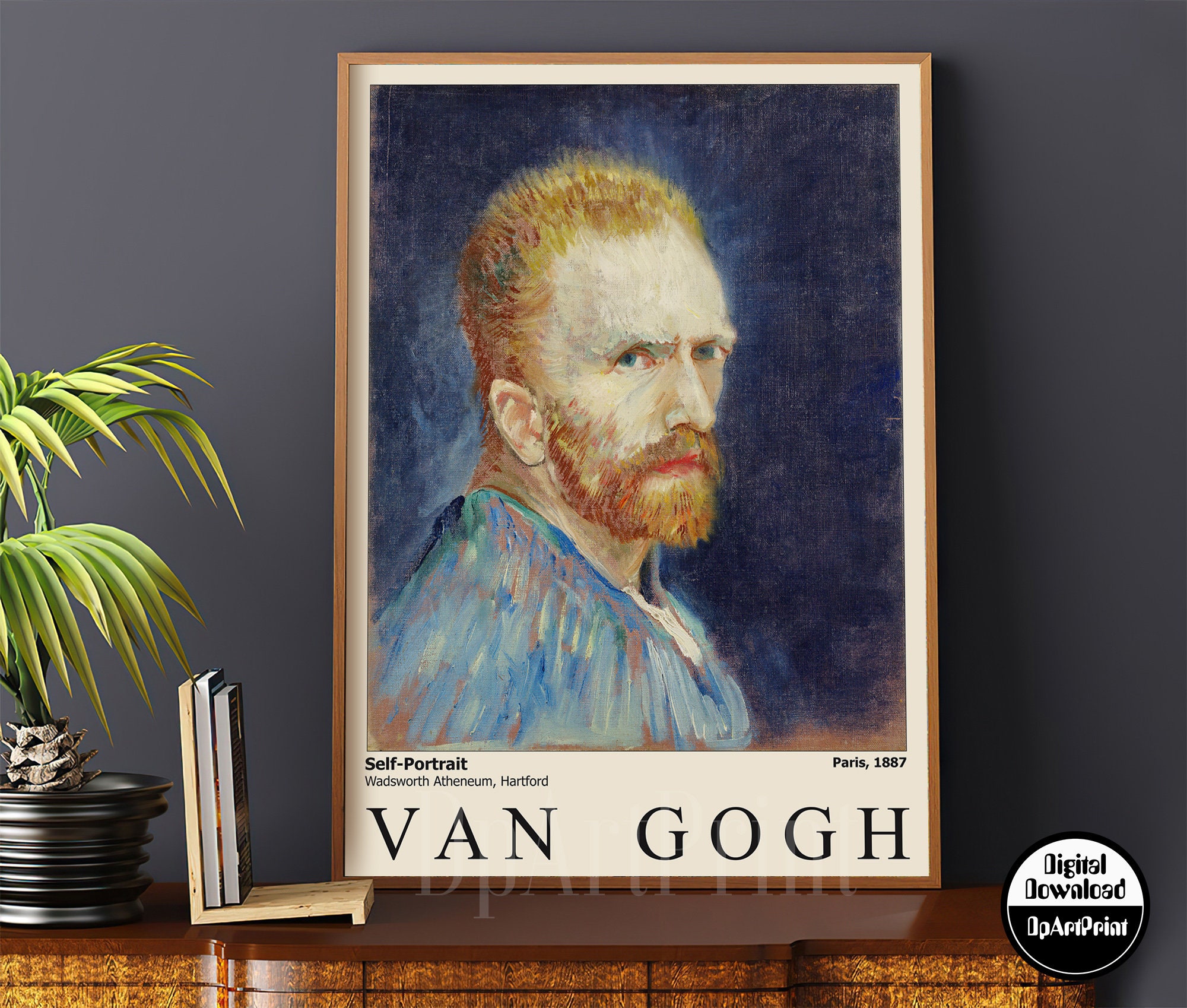 Van Gogh Print Self Portrait 17 Exhibition Poster Etsy