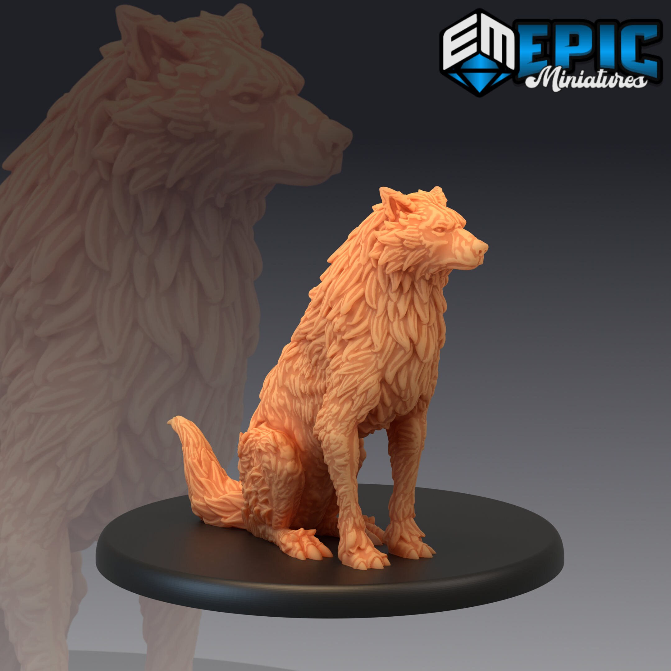 Wolf Pack Dire Wolves Winter Wolves | Arctic Nights | Epic Miniatures |  Dungeons and Dragons D&D DnD Mini | Pathfinder Miniatures | RPG