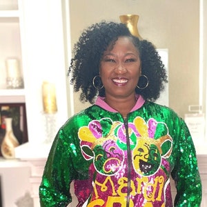 Go See The Mardi Gras Sequin Women Jacket