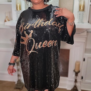 Robe à sequins Hommage à la reine d'anniversaire grande taille