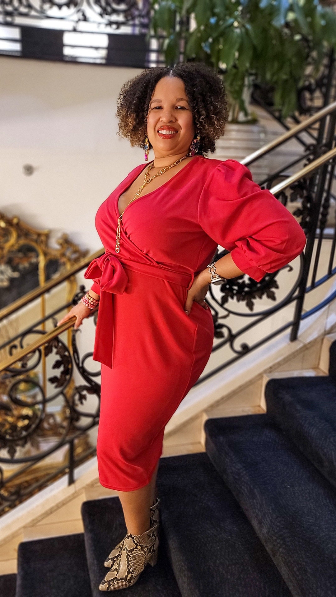 v neck button midi dress Red Dress | White Cotton Scalloped V-Neck Midi Dress