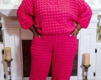 Pink pressure pant set