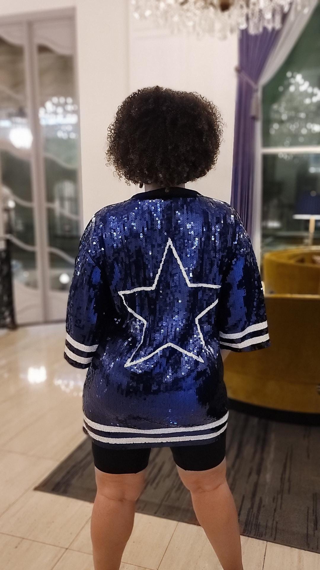 green emerald velvet dress Sequin Cowboys Jersey / Top – Trendy Her Boutique main image 1