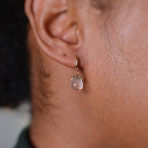 Crystal stone huggie earrings