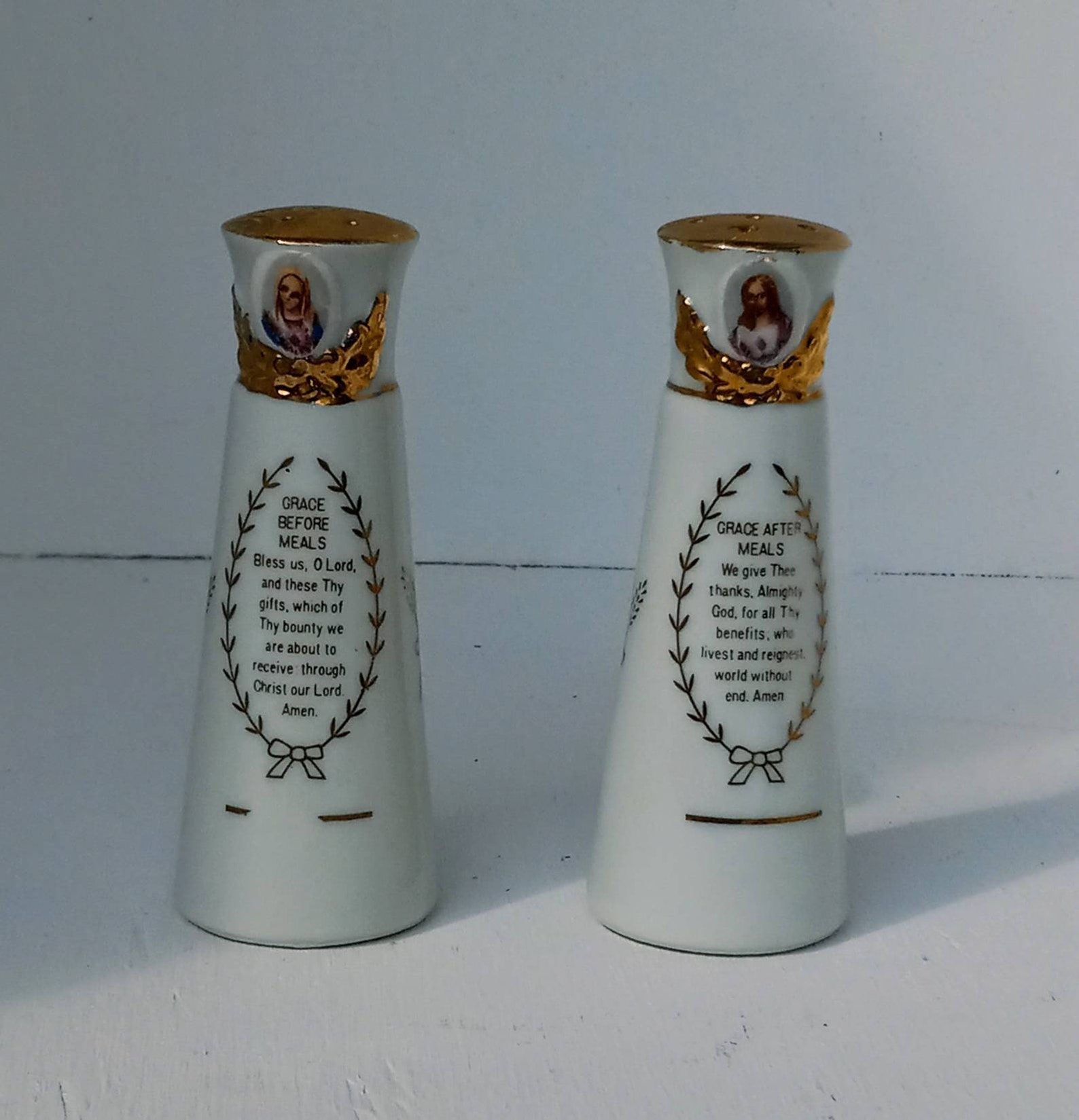 Religious blessing salt and pepper shakers vintage salt and Etsy
