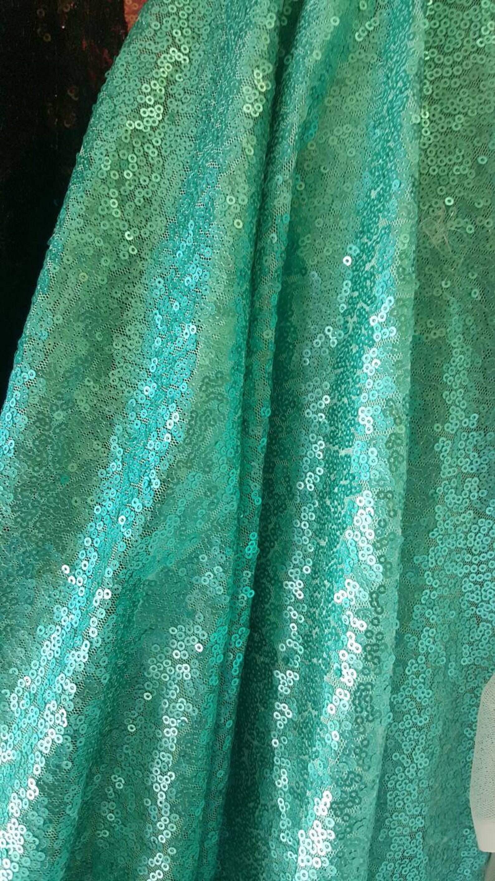 Aqua Green Sequin Fabric by the Yard Sequin Fabric Perfect Etsy UK