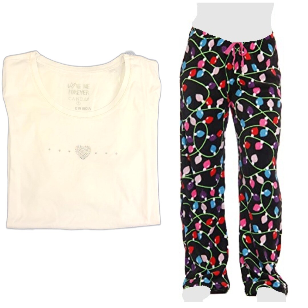 Candy Cane Kisses Satin Printed Elastic Waist Pocket Pajama Shorts Set
