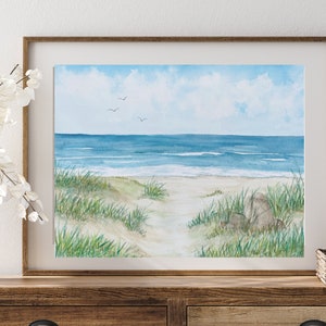 Ocean Art, Beach Art, Coastal Gift, Coastal Wall Art, Watercolor Beach Painting, Seascape Watercolor Painting,  Beach Decor, Beach Gift