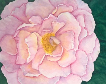 Pink Rose Watercolor Painting