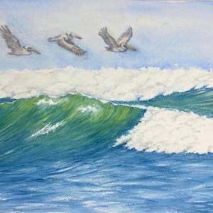 Dipinti, stampe e cartoline Pelican Surf: Arte oceanica l Festa del papà l Paesaggio marino